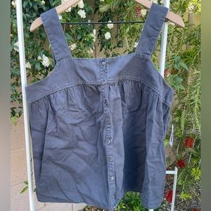 NWT utility sleeveless dark grey denim top by old navy